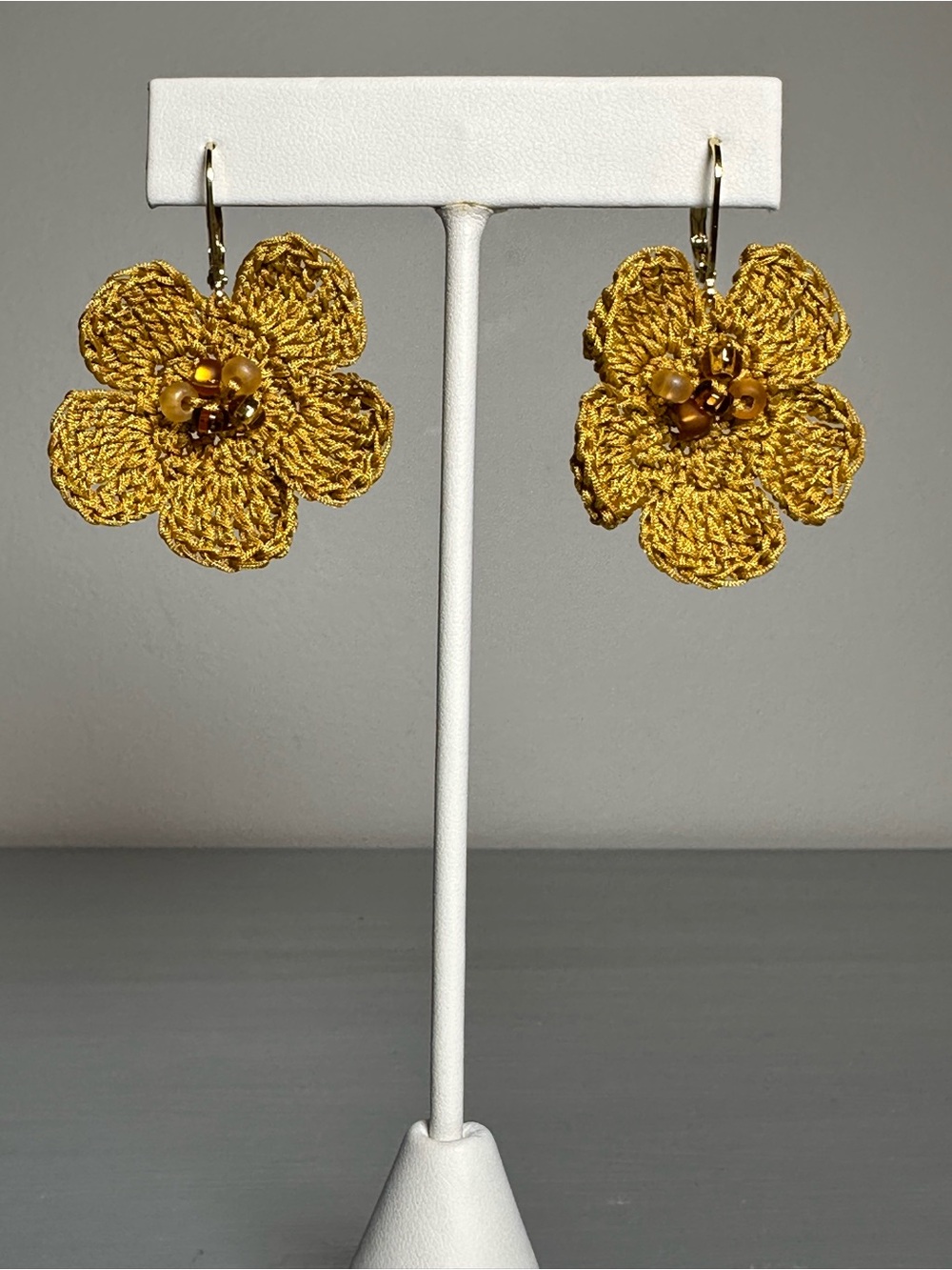 Handmade Crochet Floral Earrings